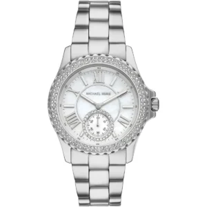 mk7403-michael-kors-watch-women-mother-of-pearl-crystals-white-dial-metal-stainless-steel-silver-strap-quartz-battery-analog-three-hand-everest Michael Kors Watch For Women MK7403