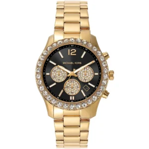 mk7414-michael-kors-watch-women-crystals-black-dial-metal-stainless-steel-gold-strap-quartz-battery-analog-chronograph-everest Michael Kors Watch For Women MK7414