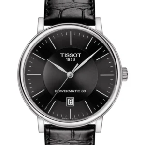 montre-carson-premium-powermatic-80-t1224071605100-tissot Tissot Carson Premium Powermatic 80 Black Dial Black Leather Strap Watch For Men - T122.407.16.051.00