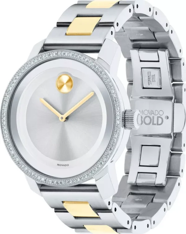 movado-bold-silver-women-s-watch-36mm1_jpg_8cb8530e-0a87-4d80-9fd0-55c403b5f2e9 Movado Bold Diamonds Silver Dial Two Tone Steel Strap Watch for Women - 3600451