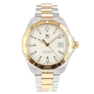 nmpQo55ODUmT2N3MIrA2qGK8CNjAg4sKFH9dO0fH Tag Heuer Aquaracer Quartz White Dial Two Tone Steel Strap Watch for Men - WAY1120.BB0930