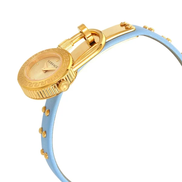 ocy33xubgnlq4vkezdoi Versace Medusa Lock Icon Quartz White Dial Blue Leather Strap Watch for Women - VEDW00419