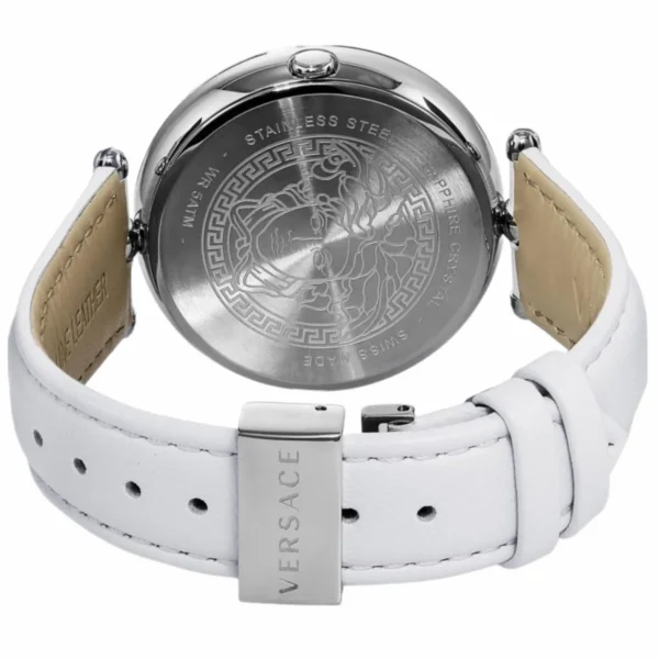 orig-2-4 Versace Palazzo Empire White Dial White Leather Strap Watch for Women - VCO010017