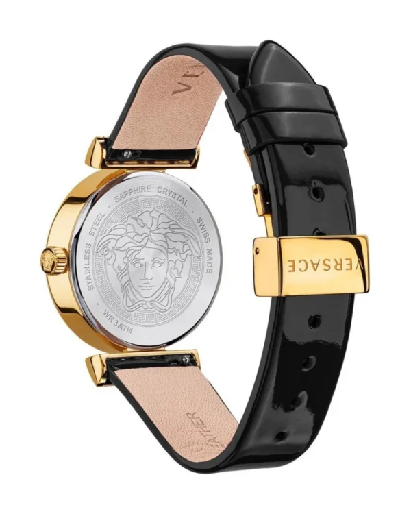 orologio-versace-velw00420 Versace Greca Meander Black Dial Black Leather Strap Watch for Women - VELW00420