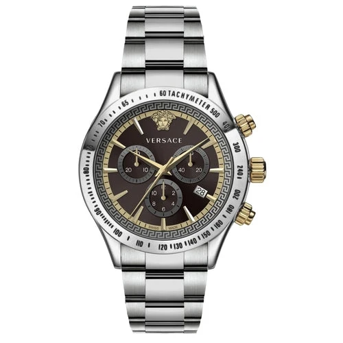 preiswert24_10024744-vev700419-1 Versace Classic Chronograph Quartz Black Dial Silver Steel Strap Watch For Men - VEV700419