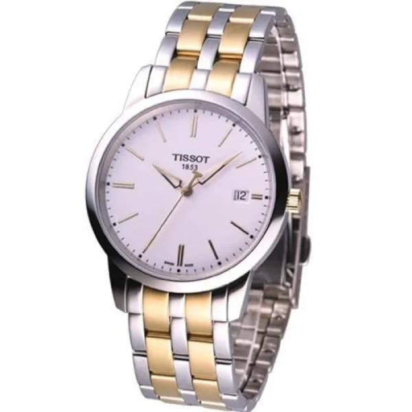 Tissot T Classic Dream White Dial Two Tone Steel Strap Watch for Men - T033.410.22.011.01