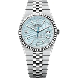 Rolex Men’s Land-Dweller Ice Blue Honeycomb Dial Watch