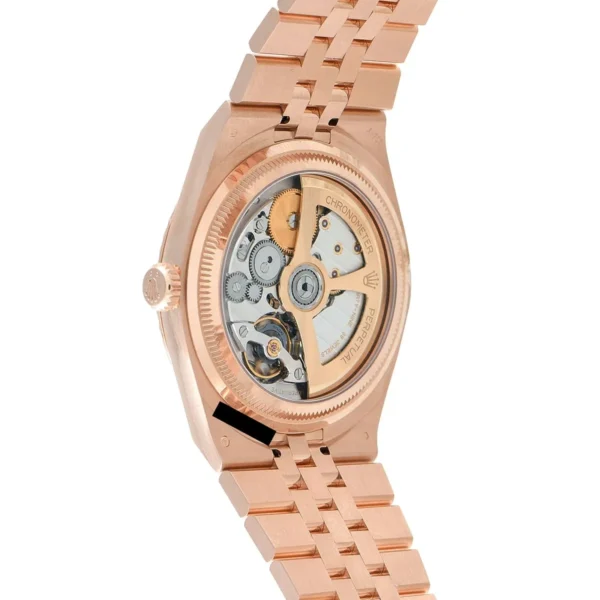 Rolex Men’s Land-Dweller Rose Gold Honeycomb Dial Watch