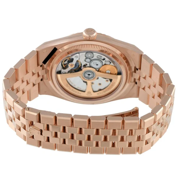 Rolex Men’s Land-Dweller Rose Gold Honeycomb Dial Watch