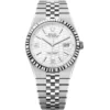 Rolex Men’s Land-Dweller Silver White Honeycomb Dial Watch