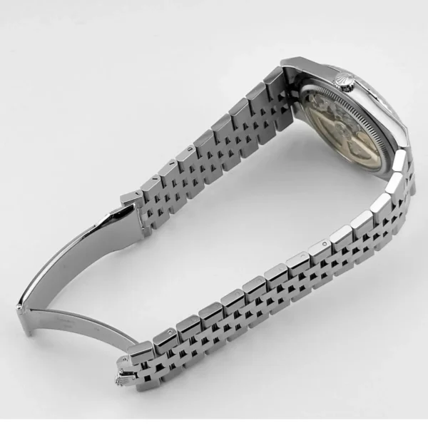 Rolex Men’s Land-Dweller Silver White Honeycomb Dial Watch