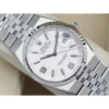 Rolex Men’s Land-Dweller Silver White Honeycomb Dial Watch
