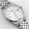 Rolex Men’s Land-Dweller Silver White Honeycomb Dial Watch