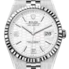 Rolex Men’s Land-Dweller Silver White Honeycomb Dial Watch