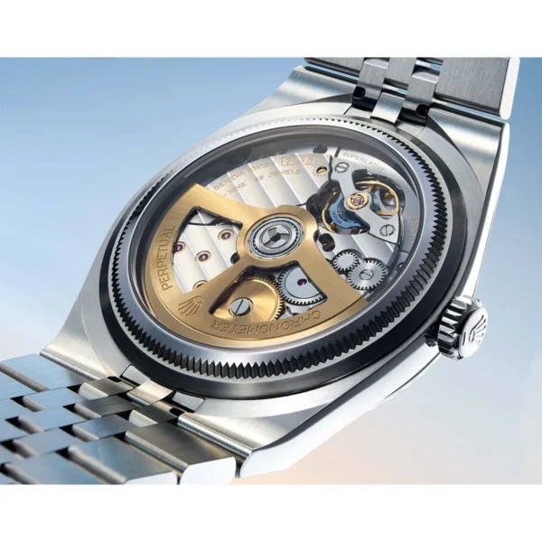 Rolex Men’s Land-Dweller Silver White Honeycomb Dial Watch