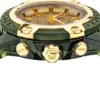 Versace Icon Active Chronograph Gold Dial Black Silicone Strap Watch For Men - VEZ700321