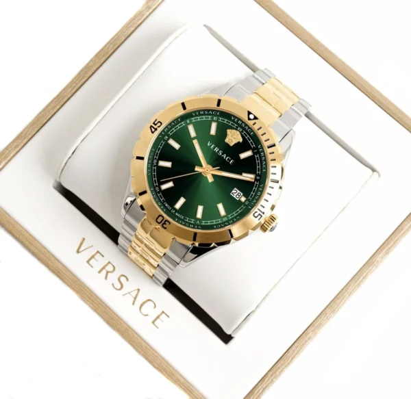 s-l1600_3_cd955994-76a8-4ef6-8ca3-69aa0d24a199 Versace Hellenyium Quartz Green Dial Two Tone Steel Strap Watch For Men - VE3A00720