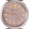 Versace V-Twist Quartz Purple Dial Purple Leather Strap Watch for Women - VELS00219