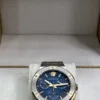 Versace Greca Quartz Blue Dial Silver Steel Strap Watch For Men - VEZ900221