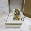 Versace Dominus Chronograph Black Dial Gold Steel Strap Watch For Men - VE6H00523