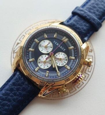 s-l400_f8aa89b2-19a0-4c75-95fe-78250402fae3 Versace V-Ray Blue Chronograph Blue Dial Blue Leather Strap Watch for Men - VDB030014