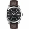 Tissot Gentleman Powermatic 80 Silicium Black Dial Brown Leather Strap Watch For Men - T127.407.16.051.01