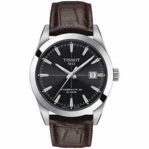 t1274071605101_3 Tissot Gentleman Powermatic 80 Silicium Black Dial Brown Leather Strap Watch For Men - T127.407.16.051.01