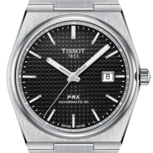 t137.407.11.051.00_3f812f89-3a60-4a12-b9e4-13552bddc707 Tissot PRX Powermatic 80 Black Dial Silver Steel Strap Watch for Men - T137.407.11.051.00