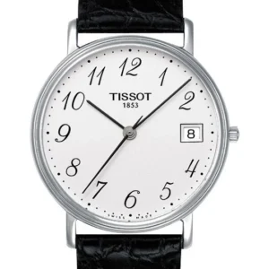 Tissot T Classic Desire White Dial Black Leather Strap Watch For Men - T52.1.421.12