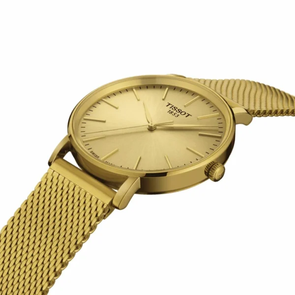 tissot-everytime-lady-quarz-t1432103302100_4 Tissot Everytime Lady Gold Dial Gold Mesh Bracelet Watch for Women - T143.210.33.021.00