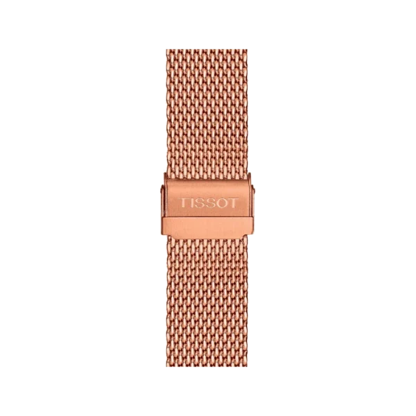 tissot-t1014173303101 Tissot T Classic PR 100 Chronograph Silver Dial Rose Gold Mesh Bracelet Watch For Men - T101.417.33.031.01