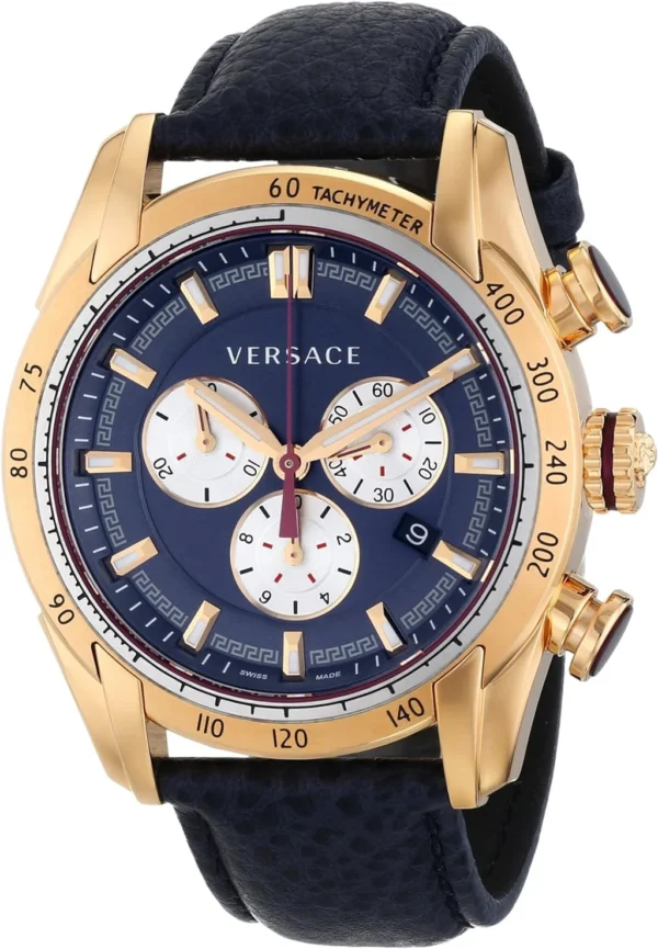 unnamed_1024x_b3fc9756-aa8c-4e97-b595-2467142d5927 Versace V-Ray Blue Chronograph Blue Dial Blue Leather Strap Watch for Men - VDB030014