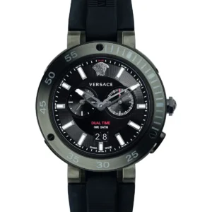 Versace V Extreme Chronograph Black Tone Dial Black Rubber Strap Watch for Men - VCN020017