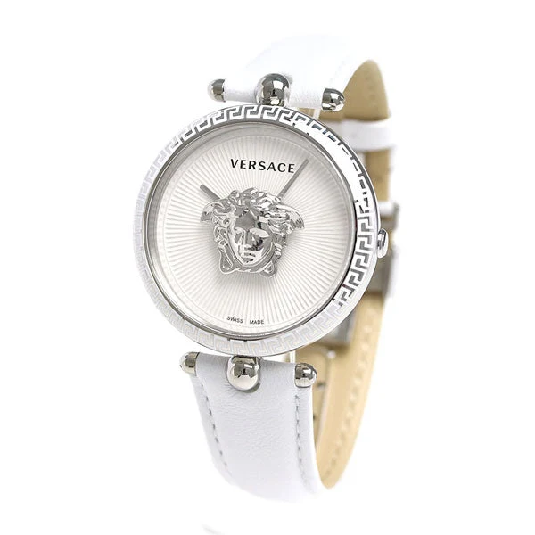 vco010017-1 Versace Palazzo Empire White Dial White Leather Strap Watch for Women - VCO010017