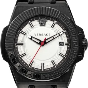 Versace Chain Reaction Quartz White Dial Green Rubber Strap Watch for Men - VEDY00419