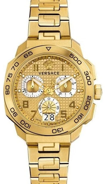 versace-Gold-Vqc040015-Dylos-Yellow-Gold-toned-Watch Versace Dylos Chronograph Gold Dial Gold Steel Strap Watch for Men - VQC040015