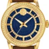 Versace Code Quartz Blue Dial Brown Leather Strap Watch For Men - VEPO00220