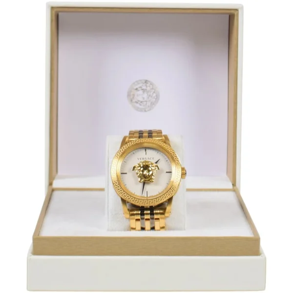 Versace Palazzo Empire White Dial Two Tone Steel Strap Watch for Men - VERD00418