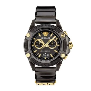 versace-icon-active-vez700421_1 Versace Icon Active Chronograph Black Dial Black Steel Strap Watch for Men - VEZ700421