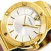 Versace Greca Silver Dial Red Leather Strap Watch for Women - VEVH00420