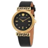 versace-meander-quartz-black-dial-ladies-watch-velw00420 Versace Greca Meander Black Dial Black Leather Strap Watch for Women - VELW00420
