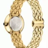 Versace V Flare Diamonds Silver Dial Gold Steel Strap Watch for Women - VEBN00918
