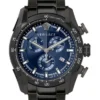 Versace V-Ray Chronograph Quartz Blue Dial Black Steel Strap Watch For Men - VE2I00521