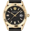 versace-ve3k00222 Versace Greca Time Quartz Black Dial Brown Leather Strap Watch For Men - VE3K00222