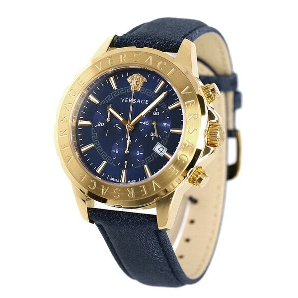vev600319_1_bc83c668-f809-4b2c-9b5b-39893f2c3b50 Versace Casual Chronograph Blue Dial Blue Leather Strap Watch for Men - VERG004-18