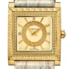 zegarek-damski-versace-dv25-vqf030015 Versace DV-25 Gold Dial Off White Leather Strap Watch for Women - VQF030015