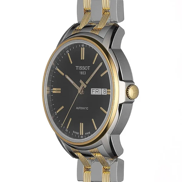 zegarek-meski-tissot-automatics-iii-t065.430.22.051.00-automatics-iii-5 Tissot Automatics III Day Date Black Dial Two Tone Steel Strap Watch For Men - T065.430.22.051.00