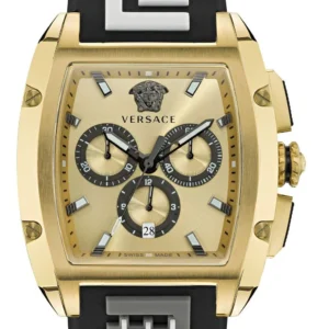 zegarek-meski-versace-dominus-chronograph-ve6h00223_38d6e361-d034-4a3e-812c-22941a72a929 Versace Dominus Chronograph Gold Dial Black Silicone Strap Watch For Men - VE6H00223
