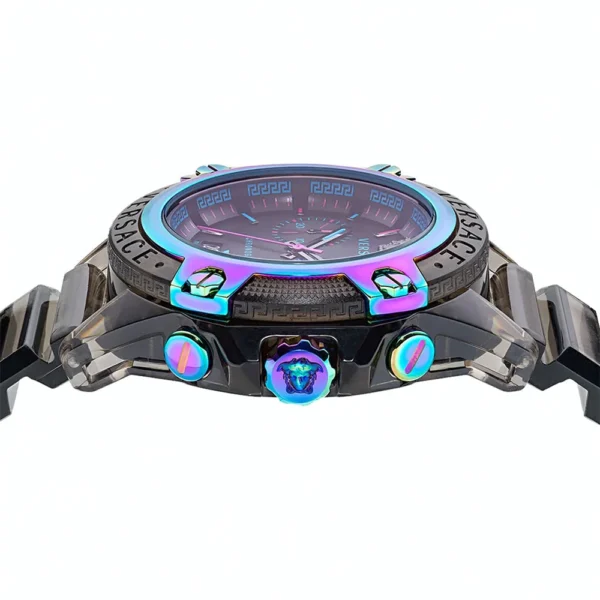 zegarek-vez701022-meski-z-chronograf-icon-active-77343-3 Versace Icon Active Chronograph Quartz Black Dial Black Steel Strap Watch For Men - VEZ701022