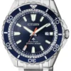 Citizen Promaster Marine Blue Dial Silver Steel Strap Watch For Men - BN0191-80L